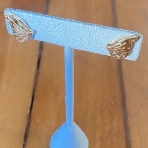 Gold Colored 3D Butterfly Earrings